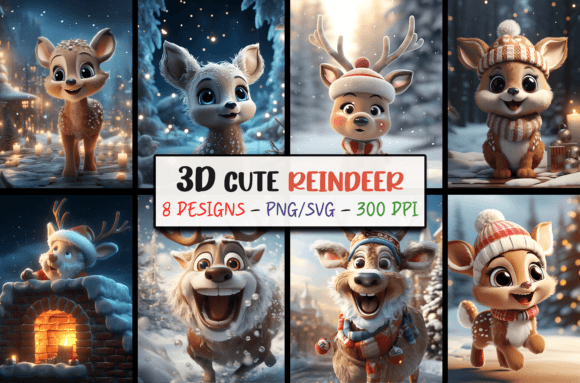 3D Christmas Backgrounds - Reindeer SVG Review