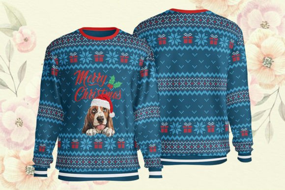 Basset Hound AOP Christmas Ugly Sweater Review