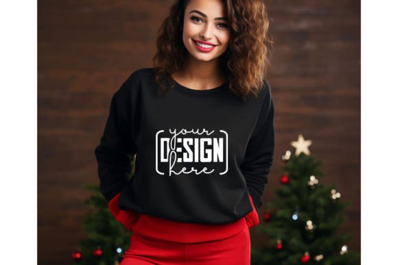 Christmas Black Free Sweatshirt Mockups for Hoodies Amp Creators