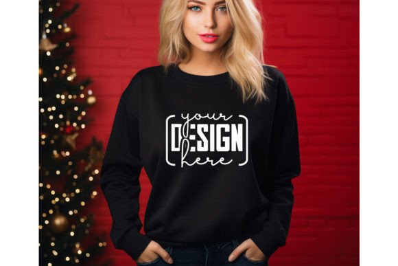 Christmas Free Black Sweatshirt Mockups for Christmas Amp