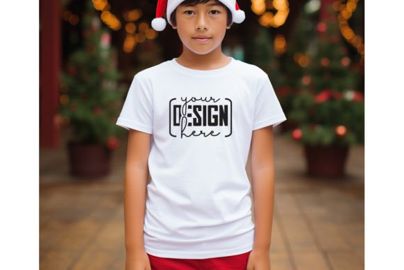 Christmas Free Kids White T-Shirt Mockup for Baby Amp Branding