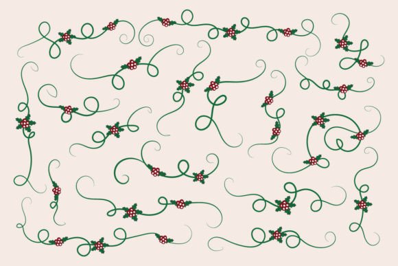 Christmas Lines Separator Text Dividers for Decorative Elements