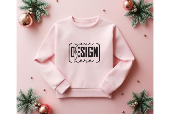 Christmas Pink Free Sweatshirt Mockups for Hoodies Amp