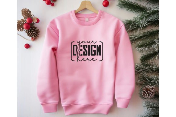 Christmas Pink Sweatshirt Mockup Review