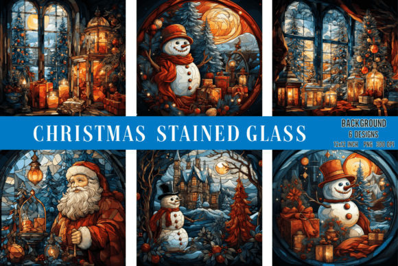 Christmas Stained Glass Background for Holiday Backgrounds