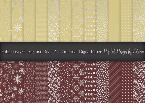 Gold, Dusky Cherry and Silver Christmas Patterns Review