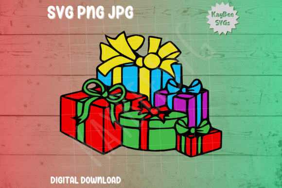 Pile of Christmas Gifts Presents SVG PNG for Crafts & Branding