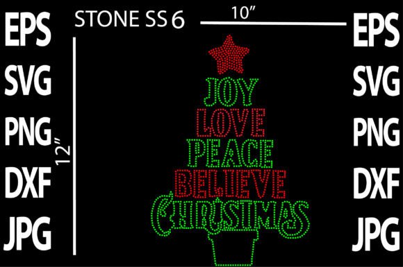Rhinestone Christmas Template for Crafts and Branding