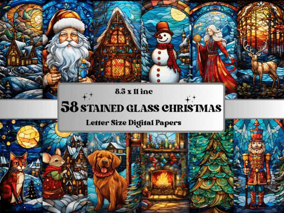 Stained Glass Christmas Digital Paper Review