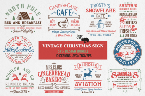 Vintage Christmas Sign SVG Bundle Review